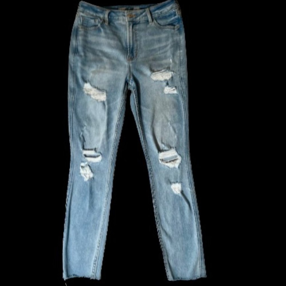 Old Navy Extra High-Rise Rockstar Super Skinny Distressed Ankle Jeans Size 10